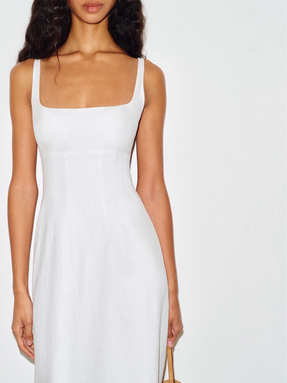 Reformation Sabine White Linen Dress - Picture 3 of 6